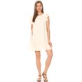 thumbnail image 1 of Women's Loose Layered Babydoll Crew Neck Keyhole Back Tiered Shift Dress, 1 of 6