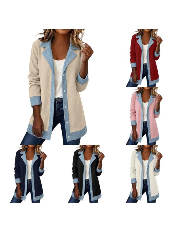 Women's Loose Mid Length Suit Style Casual Jacket