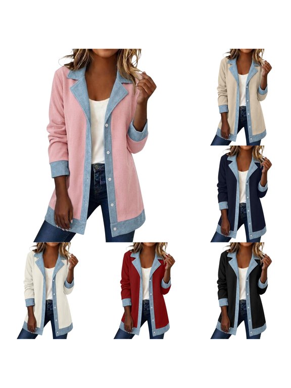 Women's Loose Mid Length Suit Style Casual Jacket