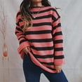 thumbnail image 1 of Women's Loose Off Shoulder Striped Long-sleeved Sweater, 1 of 4