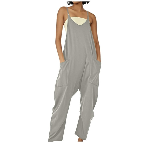 Women's Loose Overalls with Large Pockets Maternity Bib Overalls Body Suit Tops for Women Hang Neck Net Yarn Splicing Wide Leg Jumpsuit Long Sleeve Body Women Body Suit Linen Blend Jumpsuit