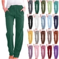 thumbnail image 1 of Women's Loose Pants Solid Color Drawstring Cotton And Linen Elastic Trousers with Pocket Stretch Casual Jeans Army Green S-3XL, 1 of 6