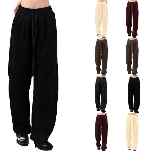 Women’s Loose Pants Solid Color High Waist Narrow Version Lazy Drag Trousers Droop Feeling Wide Leg Trousers Banana Trousers Up to 65% off!