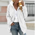 thumbnail image 1 of Women's Loose Plush Zipper Hooded Jacket, 1 of 9