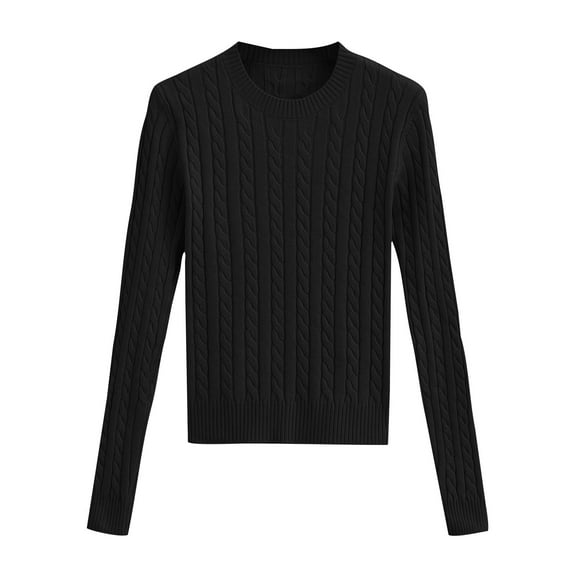 Women's Loose Round Neck Geometric Pattern Perforated Knitted Long Sleeved Wool Fall and Winter Cutting Sports Long Sleeved Sweater Casual Top