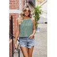 thumbnail image 1 of New Women's Loose Round Neck Ruffled Vest Sleeveless Suspender T-shirt, 1 of 3