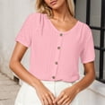 thumbnail image 1 of Women's Loose Round Neck Short Sleeve Jacquard T Shirt With Comfy Summer Shirts Womens Short Sleeve Tops Loose Fit Long Sleeved Shirt Long Sleeve Shirt for Women Long Sleeve T Shirts for Woman, 1 of 4