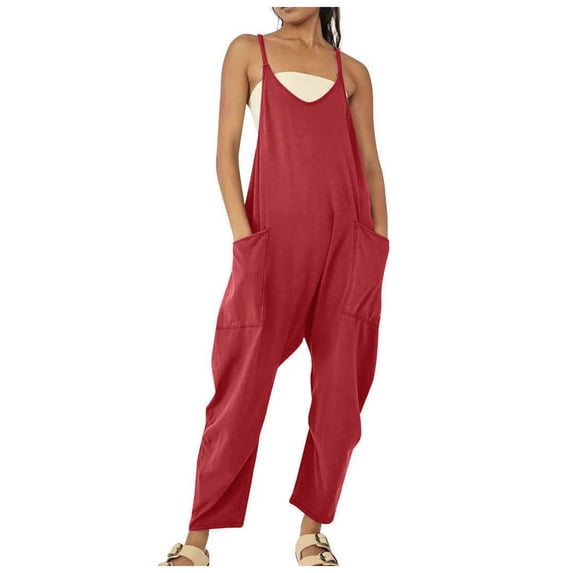 Women's Loose Sleeveless Jumpsuit - Baggy Overalls with Pockets - Gothic Punk Style - S-XXXL