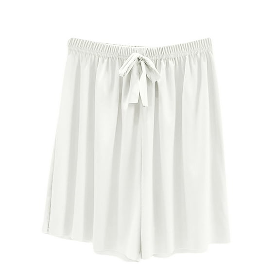 Women's Loose Soft Shorts Wide Leg Casual Drawstring Draped Solid Color Home Shorts Lounge Sleep Pajama Pant
