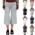 thumbnail image 1 of Women's Loose Soft Wide Leg Pants for Women with Elastic Waist, Stretchy Flowy Fit, Casual Lounge and Yoga, Dressy Business or Beach, Womens Cropped Trousers | UKHCCC,Pink XL, 1 of 8