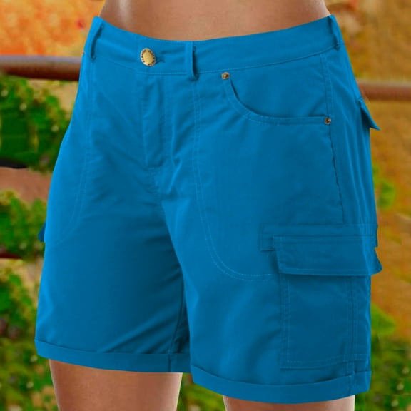 Women's Loose Solid Color Mini Pant Summer Beach Shorts Buttons Short Hot Pants Cargo Shorts Seamless Cycling Shorts Women Short Sleeved Shirts for Women Casual Womens Boy Shorts Short Shorts for