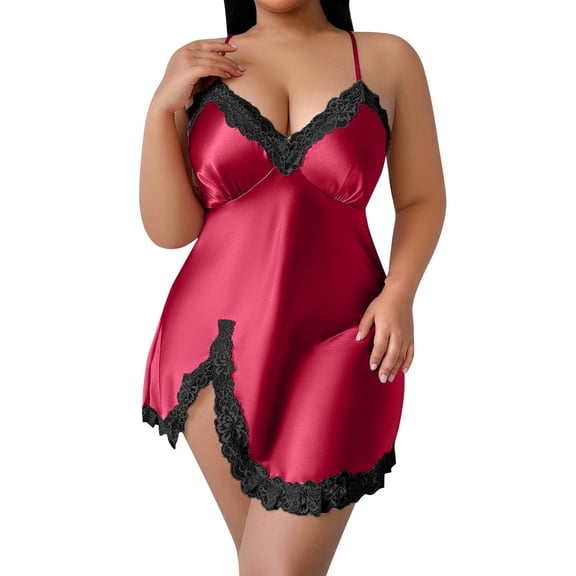 Women's Loose Solid Color Nightgown - Winter Home Wear Bathrobe-inspired Sleep Dress,Plus Size Fit for All-Day Comfort,Stylish Design Perfect for Lounging & Cozy Sleep Red 4Xl