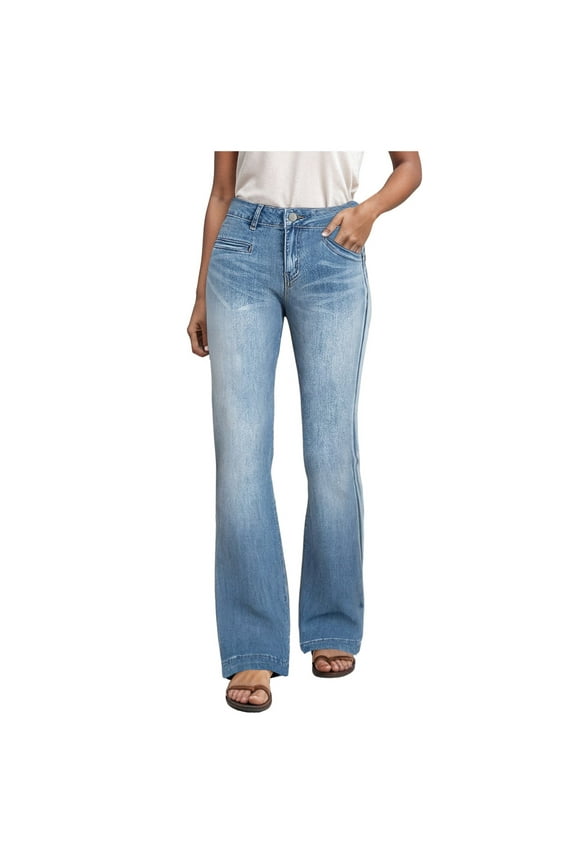 Women's Loose Straight Jeans Soft Material, Stylish Look, Ideal for Daily Wear