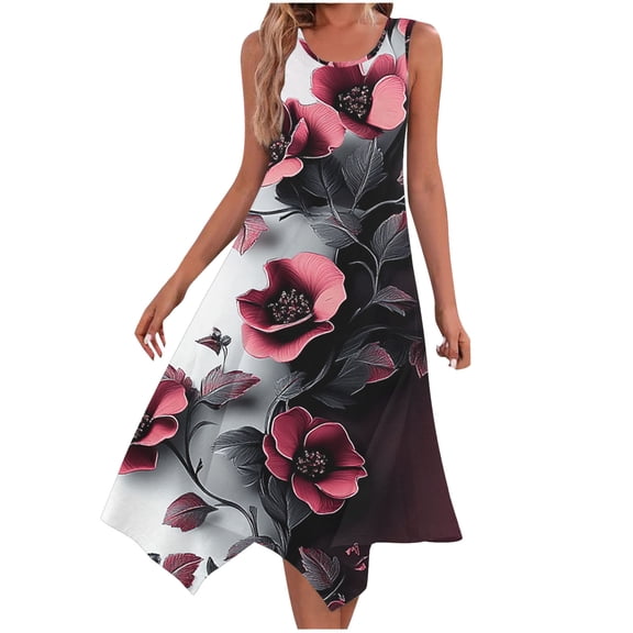 Women's Loose Tank Dresses - Comfy Summer Sleeveless Sundresses for Casual Loose Flowy Outings