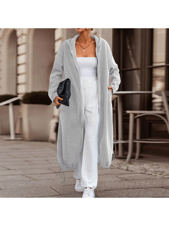 Women's Loose Zippered Long Cardigan Sweatershirt Jacket Womens Cardigan Petite Holiday Outfit Open Cardigans for Women plus Size Womens Knit Cardigan Sweaters Sweaters for Women Fall Sweaters for