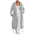 thumbnail image 1 of Women's Loose Zippered Long Cardigan Sweatershirt Jacket, 1 of 2
