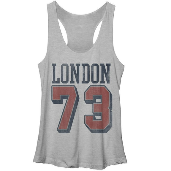 Women's Lost Gods 73 London  Racerback Tank Top Gray Heather Small