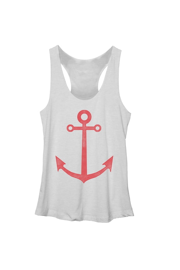 Women's Lost Gods Admiralty Anchor Racerback Tank Top White Heather Large