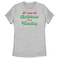 thumbnail image 1 of Women's Lost Gods All I Want for Christmas Is a Vacation  Graphic Tee Athletic Heather X Large, 1 of 4