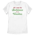 thumbnail image 1 of Women's Lost Gods All I Want for Christmas Is a Vacation  Graphic Tee White Large, 1 of 4