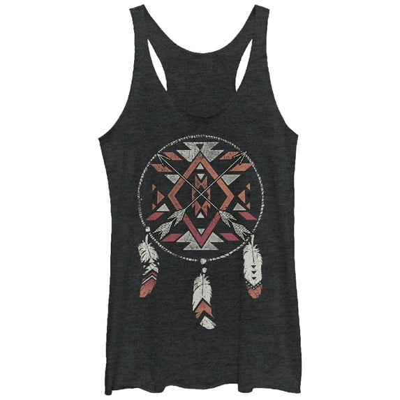Women's Lost Gods Arrow Dream Catcher Racerback Tank Top Black Heather Small