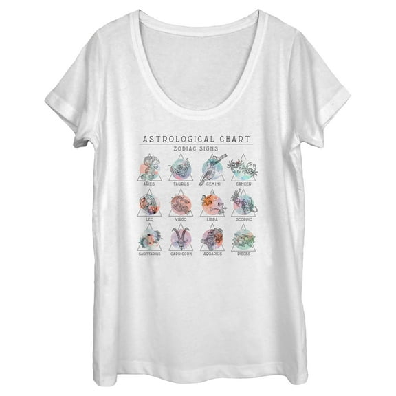Women's Lost Gods Astrological Chart Pyramid Graphic Tee White X Large