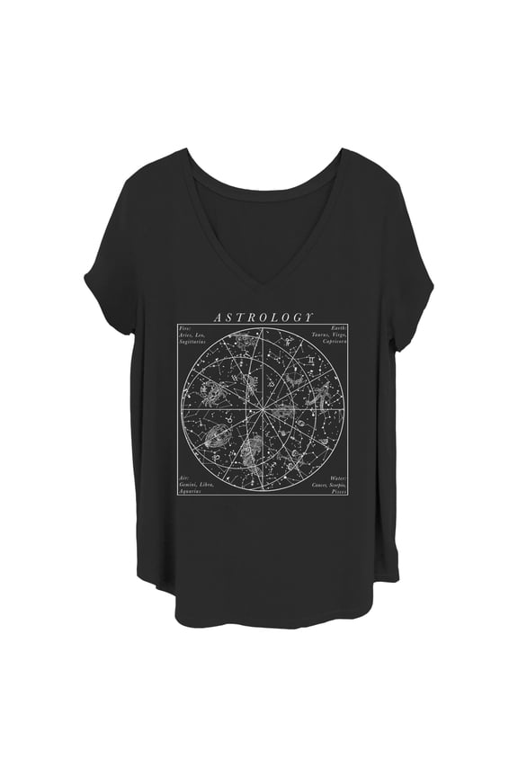 Women's Lost Gods Astrology Signs Square Graphic T-Shirt