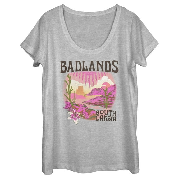 Women's Lost Gods Badlands South Dakota Graphic Tee Athletic Heather 2X Large