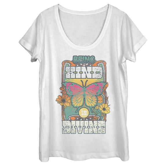 Women's Lost Gods Being Kind Is Divine Scoop Neck White Medium