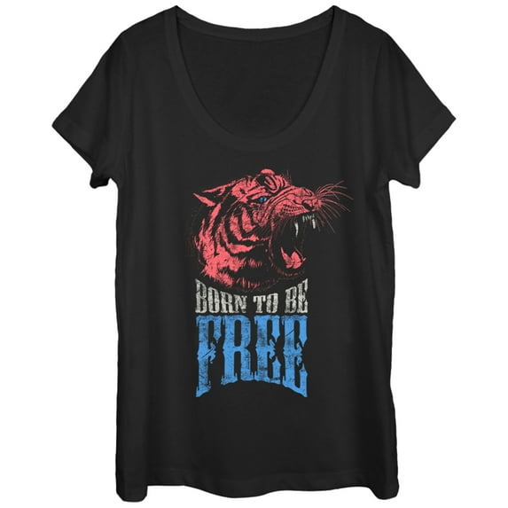 Women's Lost Gods Born to be Free Scoop Neck Black Large