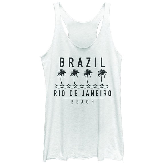 Women's Lost Gods Brazil Rio de Janeiro Beach Racerback Tank Top White Heather Small