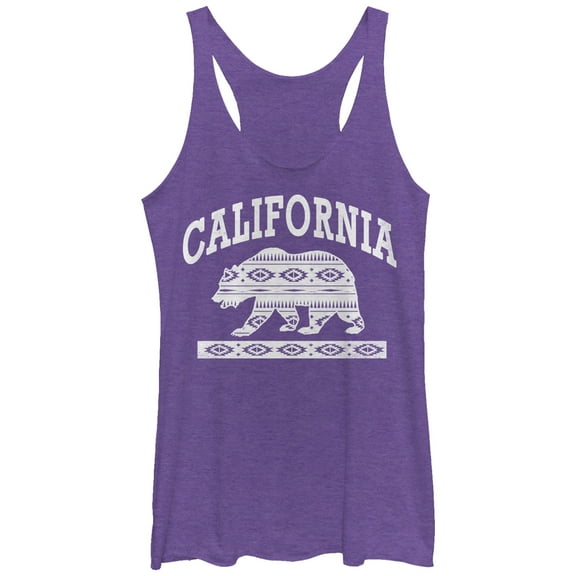 Women's Lost Gods California  Print  Racerback Tank Top Purple Heather Small