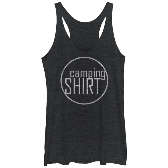 Women's Lost Gods Camping Shirt Racerback Tank Top Black Heather Small