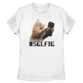 thumbnail image 1 of Women's Lost Gods Cat Selfie  Graphic Tee White Medium, 1 of 4