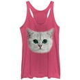 thumbnail image 1 of Women's Lost Gods Cat Stare  Racerback Tank Top Pink Heather Small, 1 of 3