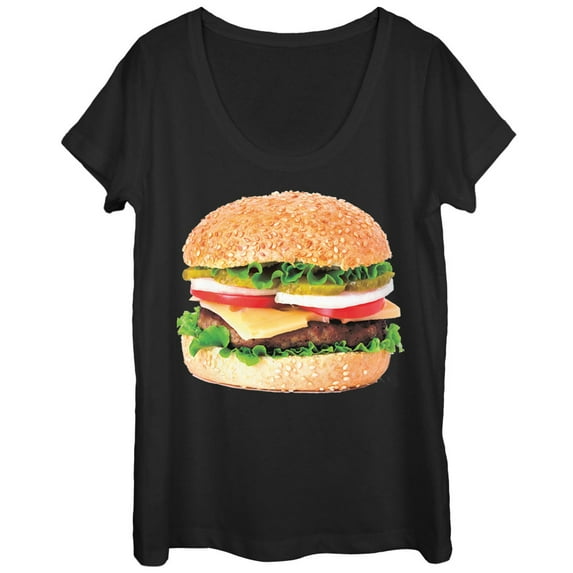 Women's Lost Gods Cheeseburger Love Scoop Neck Black X Large