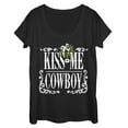 thumbnail image 1 of Women's Lost Gods Christmas Kiss Me Cowboy  Scoop Neck Black 2X Large, 1 of 3