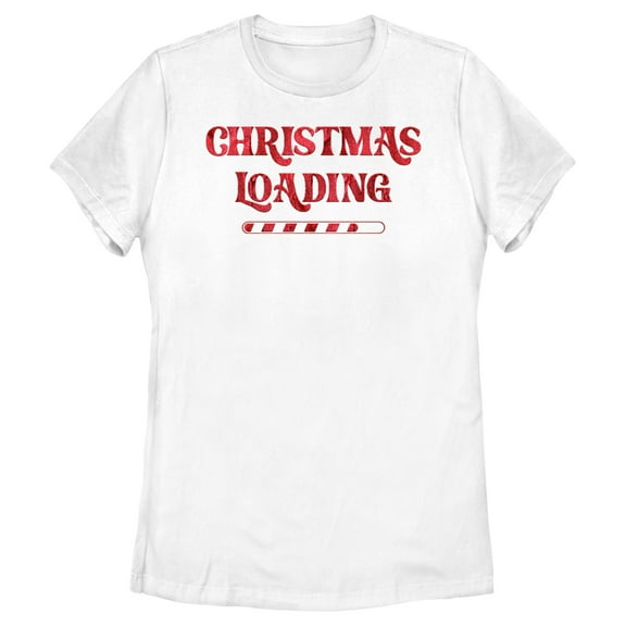 Women's Lost Gods Christmas Loading Graphic Tee White 2X Large