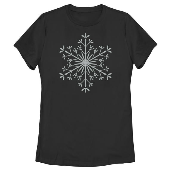 Women's Lost Gods Christmas Snowflake Graphic Tee Black 2X Large