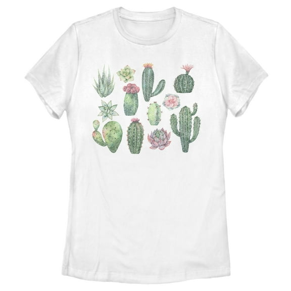 Women's Lost Gods Colorful Succulents Graphic T-Shirt