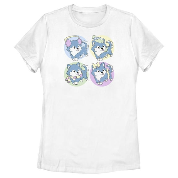 Women's Lost Gods Cute Husky Puppies  Graphic T-Shirt