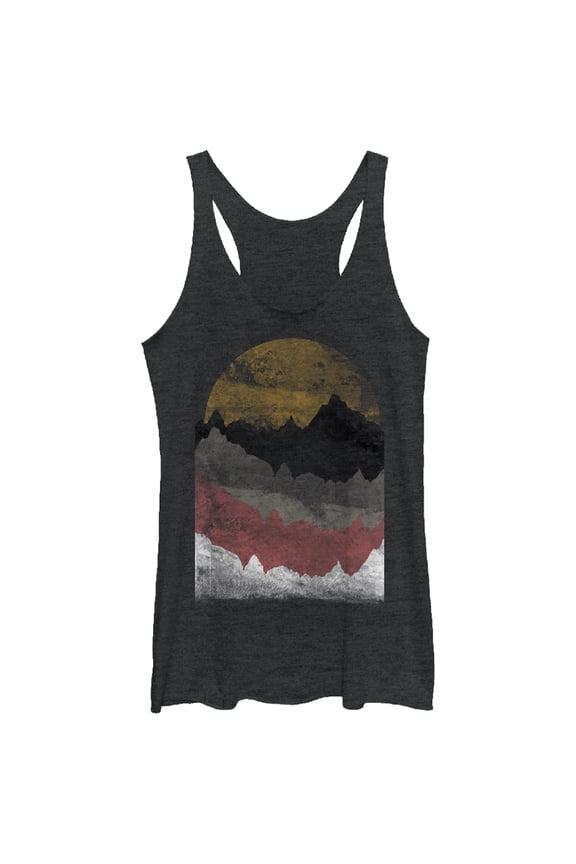 Women's Lost Gods Desert Landscape Racerback Tank Top Black Heather X Large