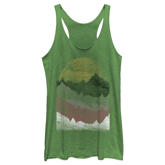 Women's Lost Gods Desert Landscape Racerback Tank Top Envy Green X Small