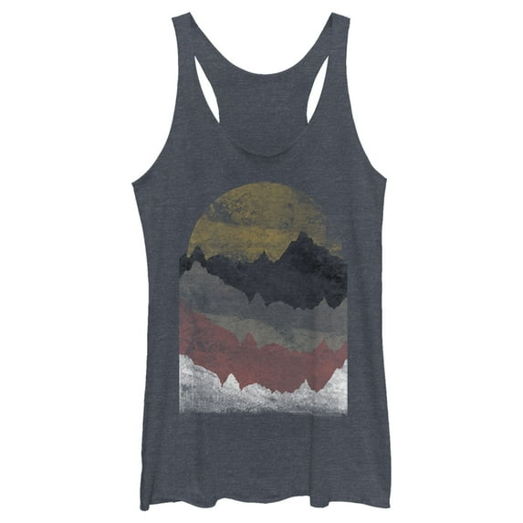 Women's Lost Gods Desert Landscape Racerback Tank Top Navy Blue Heather X Large