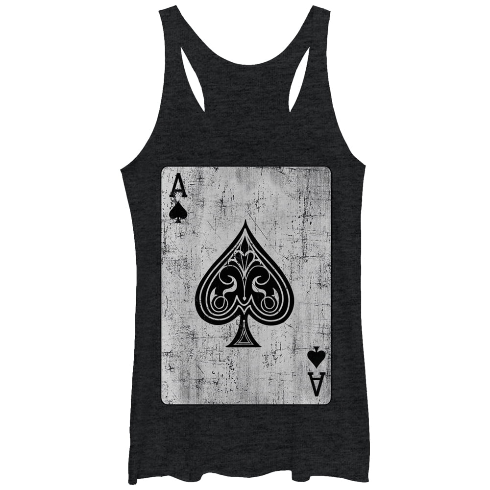 Women's Lost Gods Distressed Ace of Spades Racerback Tank Top Black ...