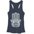 thumbnail image 1 of Women's Lost Gods Divine Hamsa  Racerback Tank Top Navy Heather X Large, 1 of 3