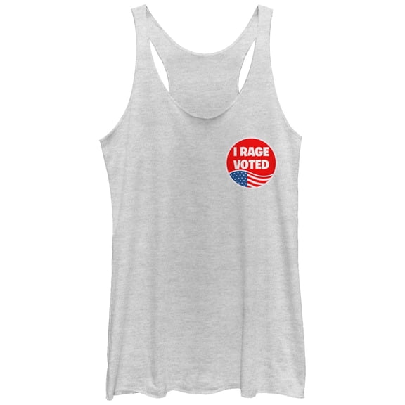 Women's Lost Gods Election I Rage Voted  Racerback Tank Top White Heather Medium