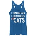 thumbnail image 1 of Women's Lost Gods Election Vote Cats  Racerback Tank Top Royal Blue Heather Medium, 1 of 3