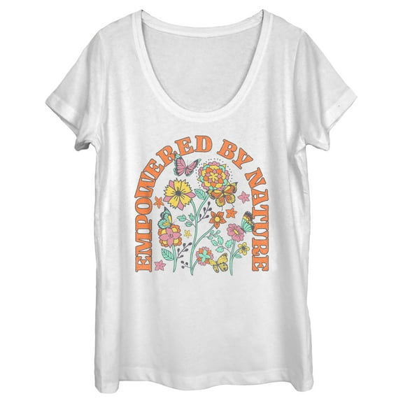 Women's Lost Gods Empowered by Nature Scoop Neck White Small