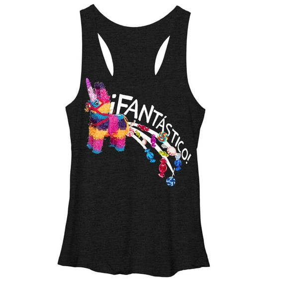 Women's Lost Gods Fantastico Unicorn Pinata Racerback Tank Top Black Heather X Large